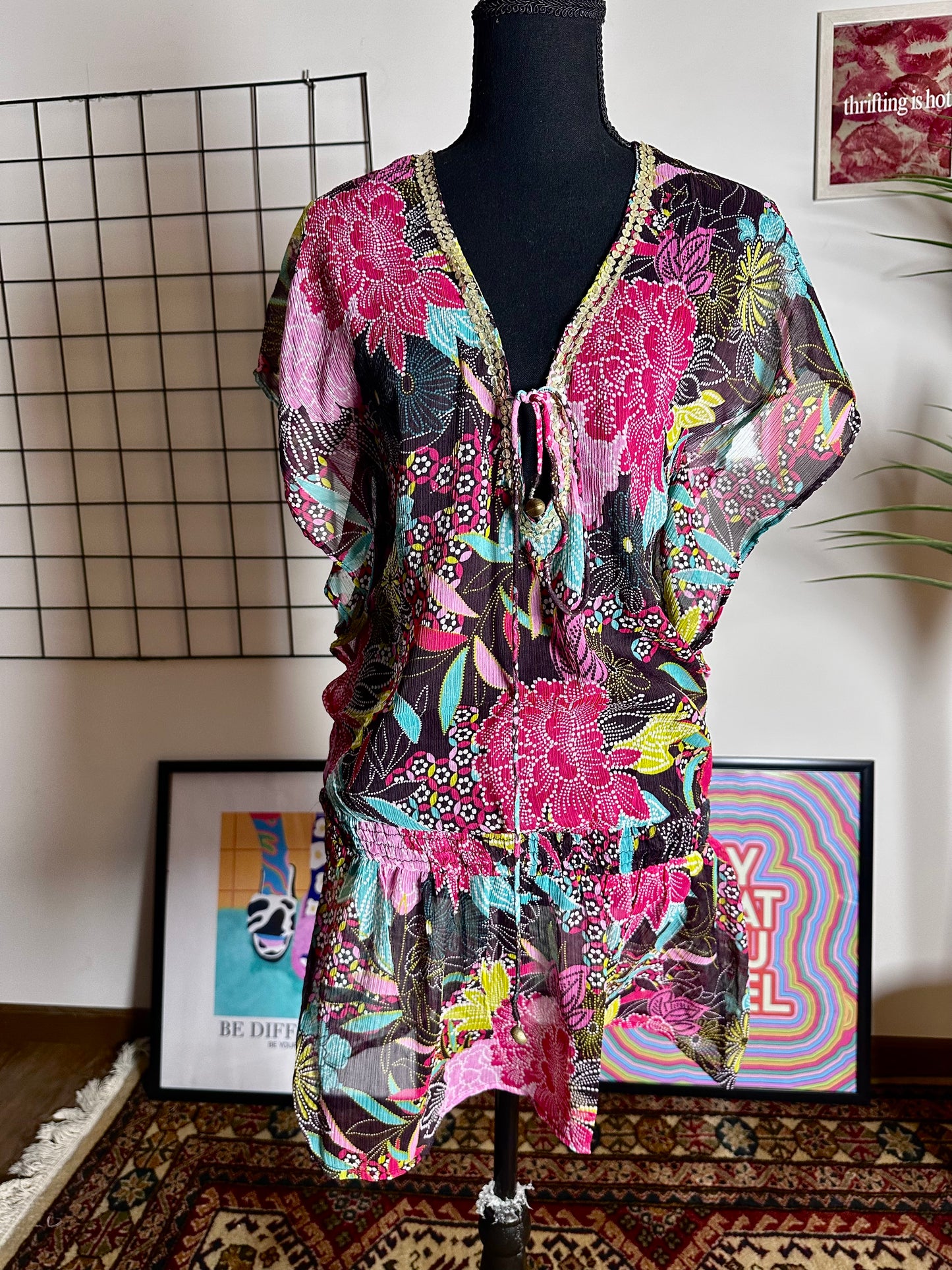 Sheer Floral Coverup (Large)
