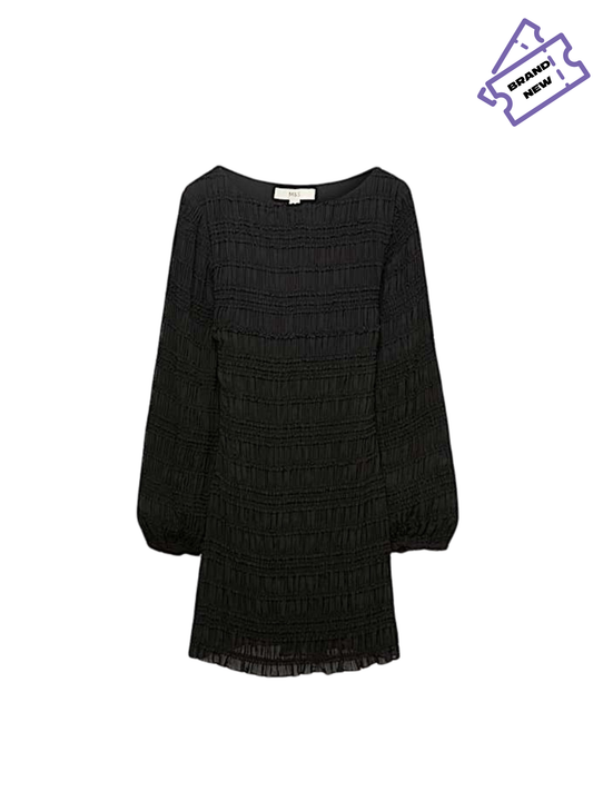 Textured Shirred Mini Dress (Medium)
