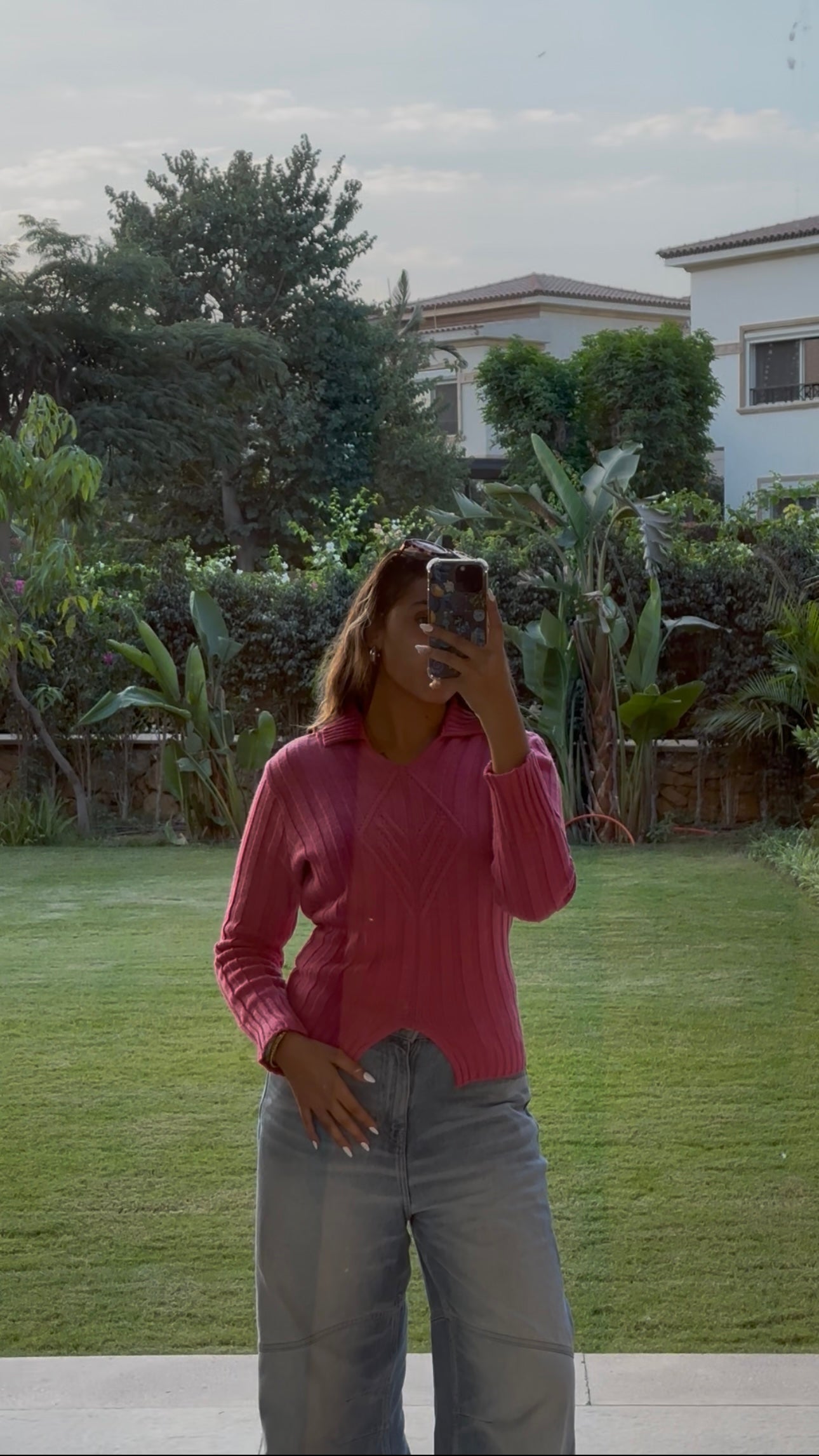 Pink Cable Knit Jumper