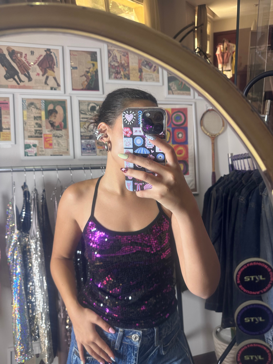 Purple Sequined Top (Small)