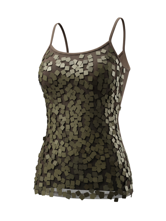 Olive Sequin Cami (Small)