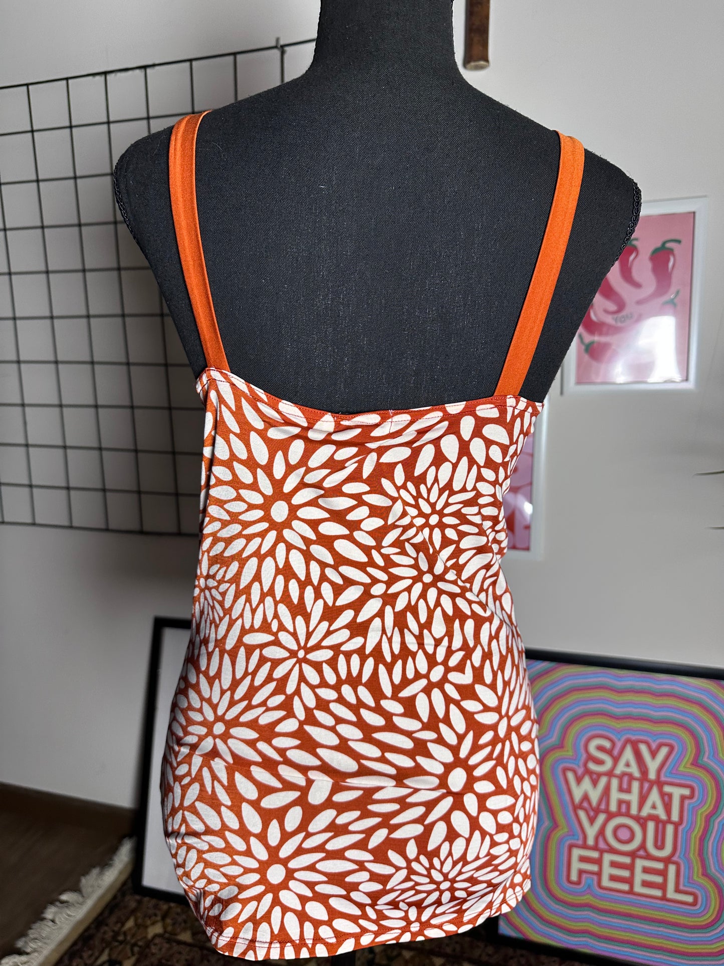 Orange Bloom Rushed Top (X Large)