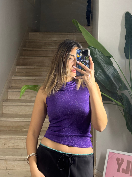 Fitted Purple Bling Top (Medium)