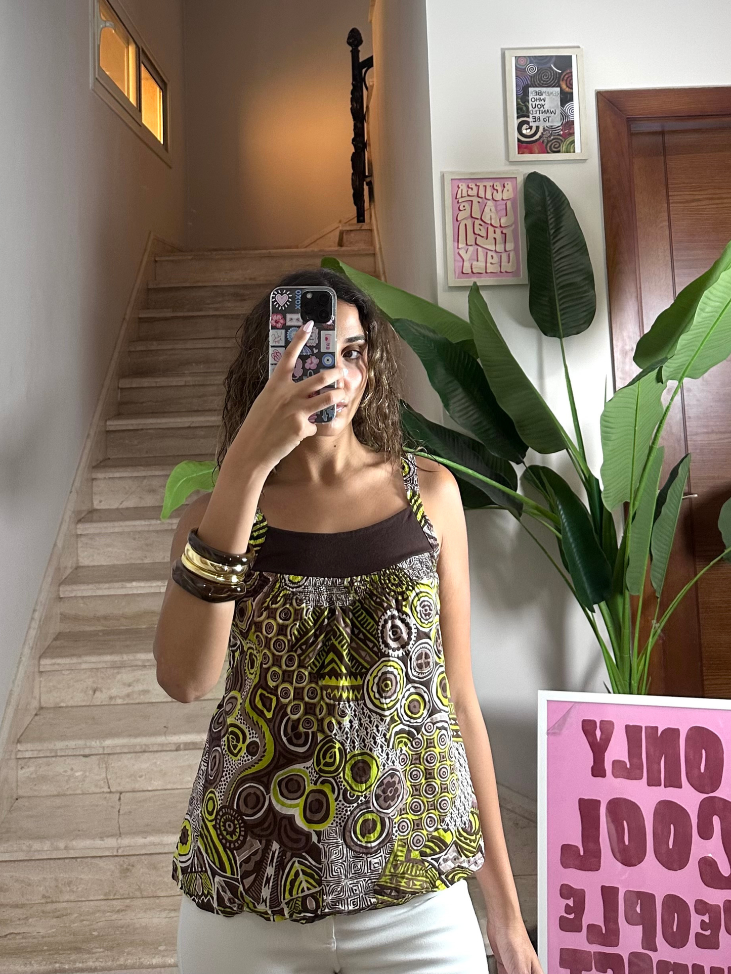 Y2K Patterned Top (Medium)