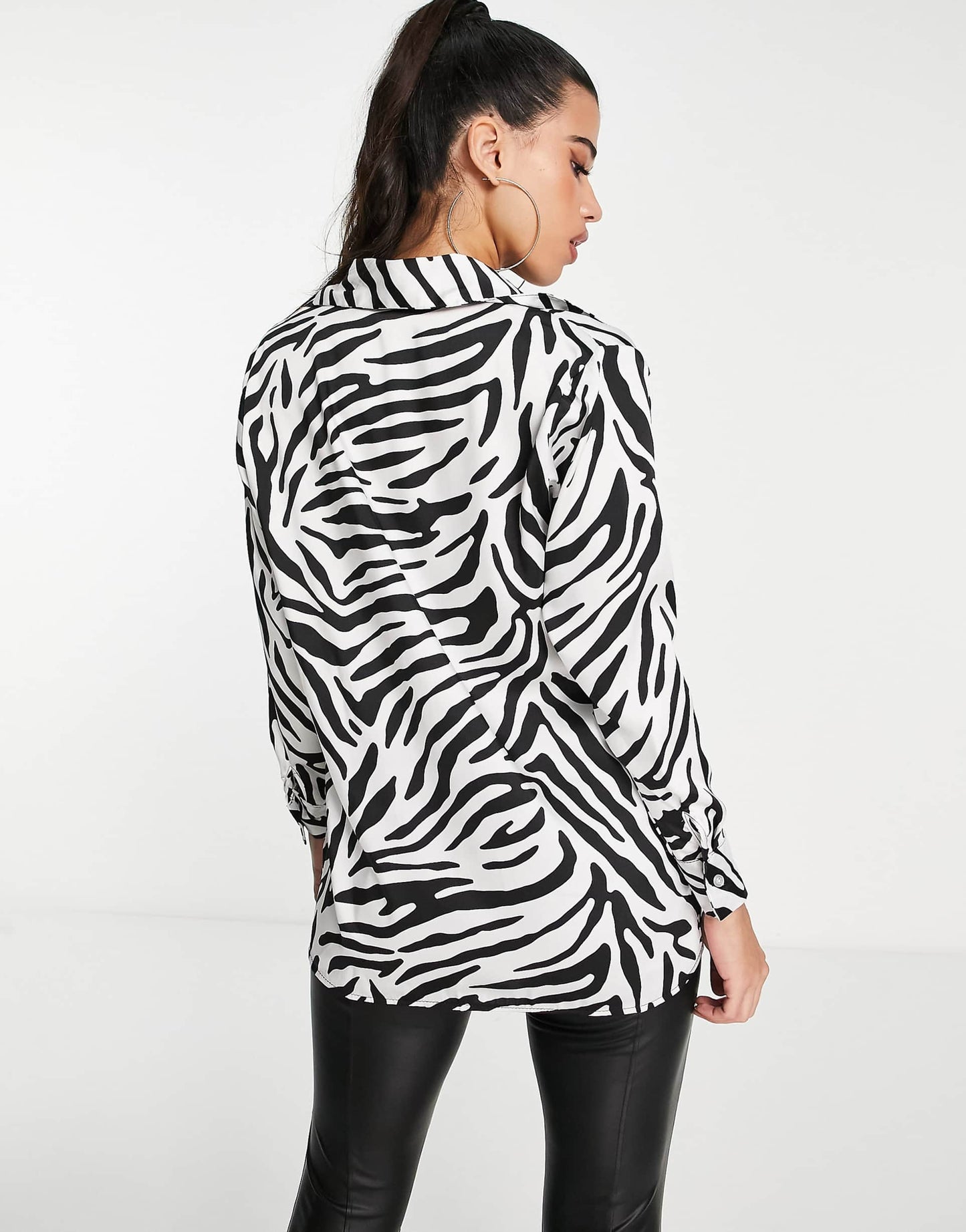 Satin Zebra Chemise - Bershka