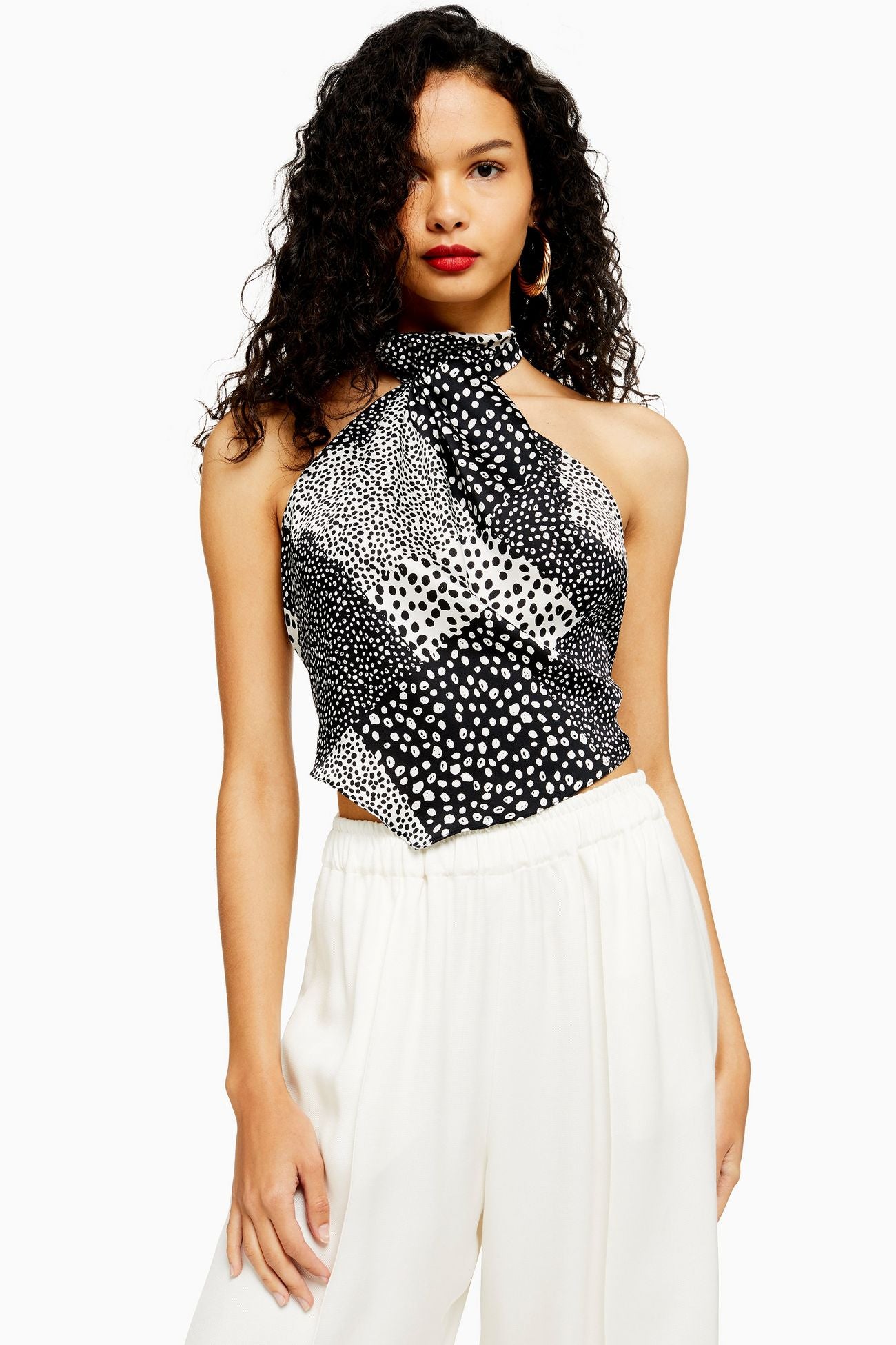 Halter Asymmetrical Polka Dots (Small)