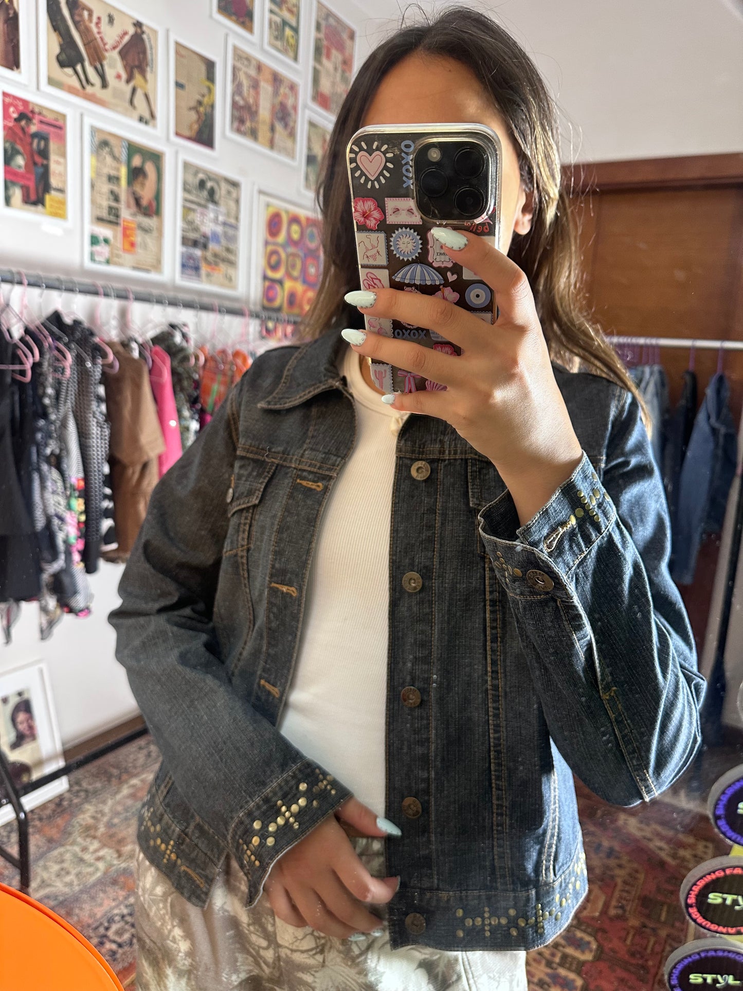 Gold Studded Denim (Large)