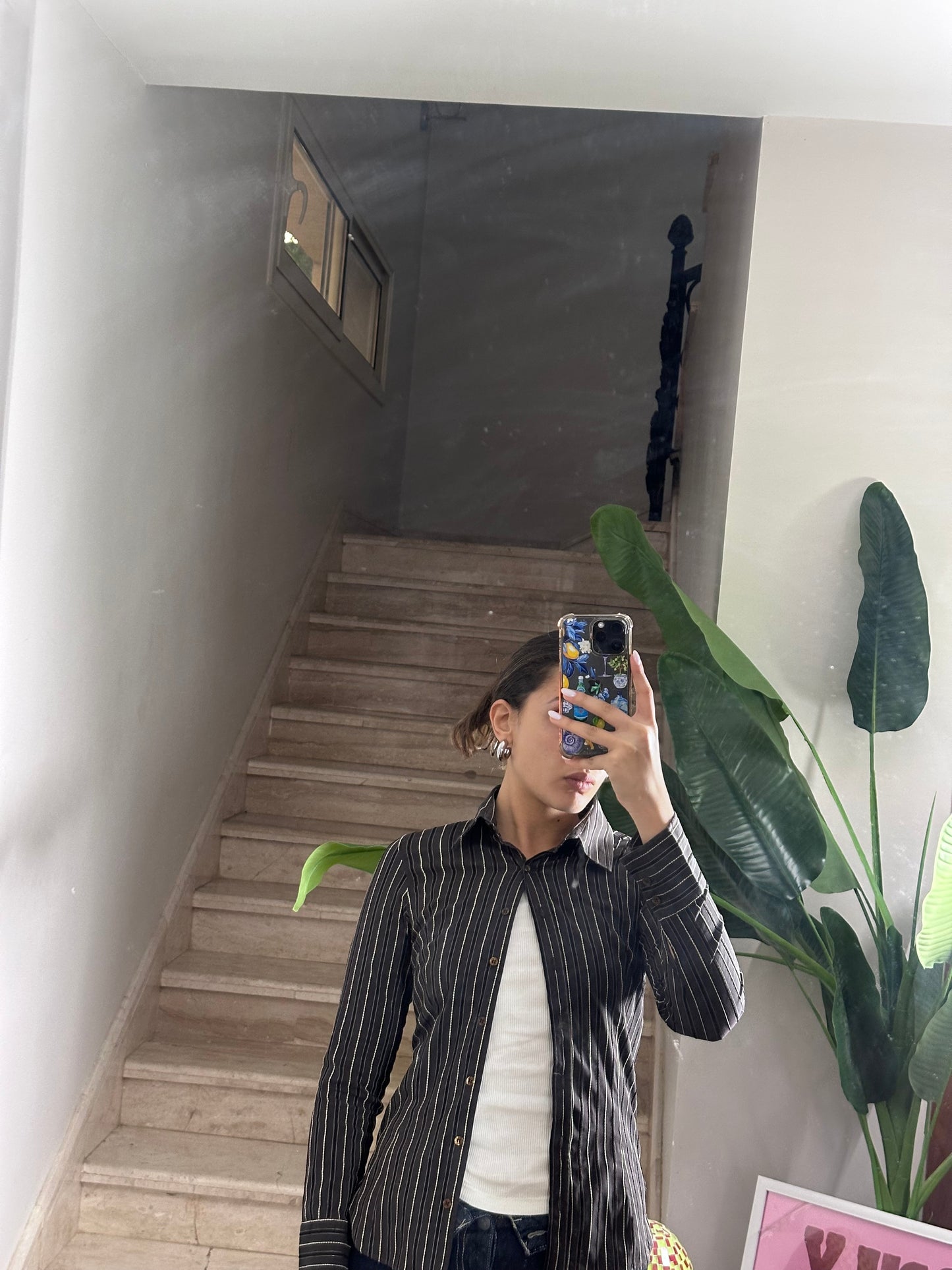 Striped EmbroideryShirt (Small)