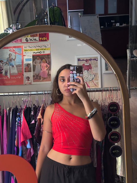 Red Rhinestone Top (Large)