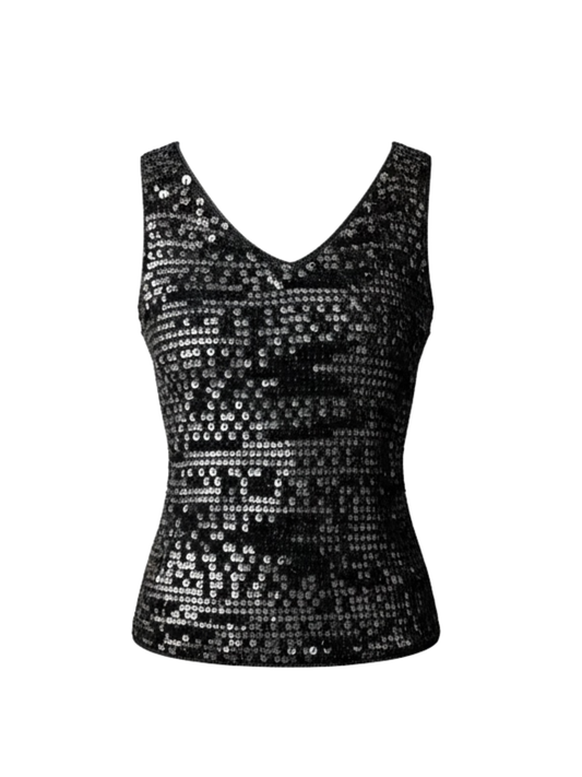 Black Sequin Top (Medium)