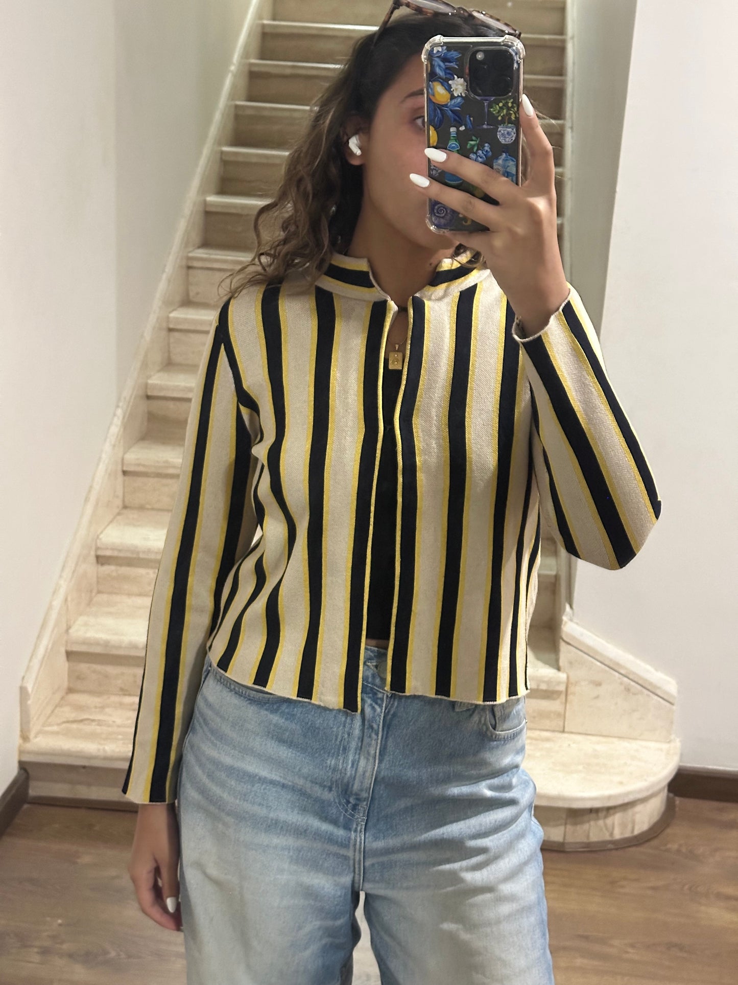 Yellow Stripped Cardigan