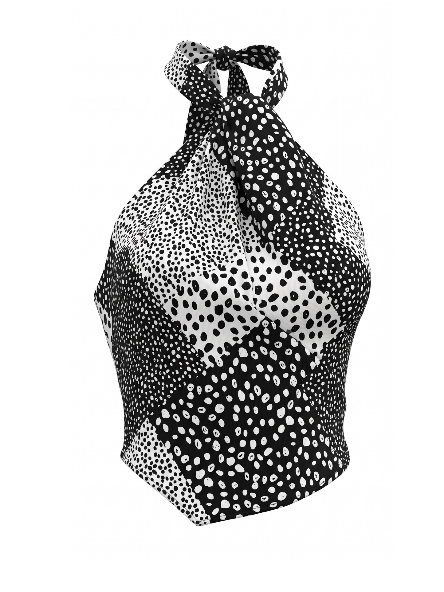 Halter Asymmetrical Polka Dots (Small)