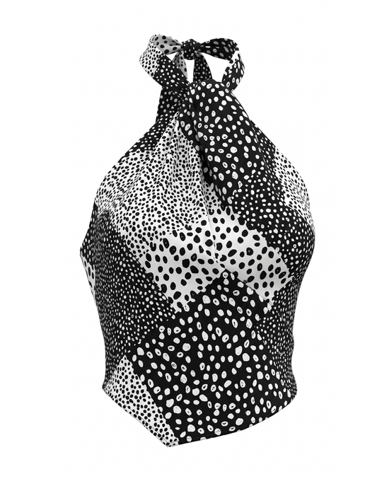 Halter Asymmetrical Polka Dots (Small)