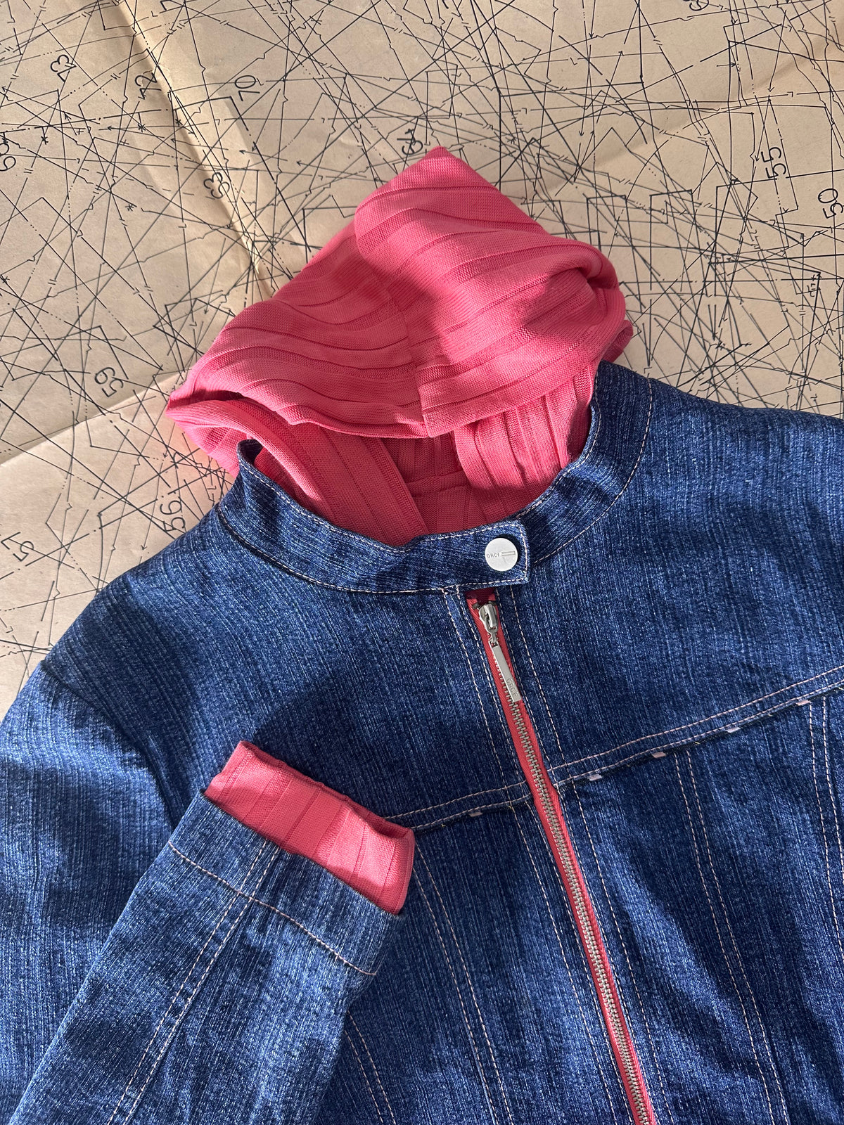 Pink Hooded Denim (Small)