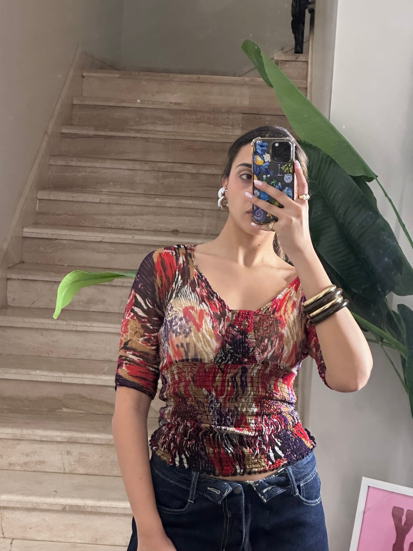 Abstract Rushed Top (Small)