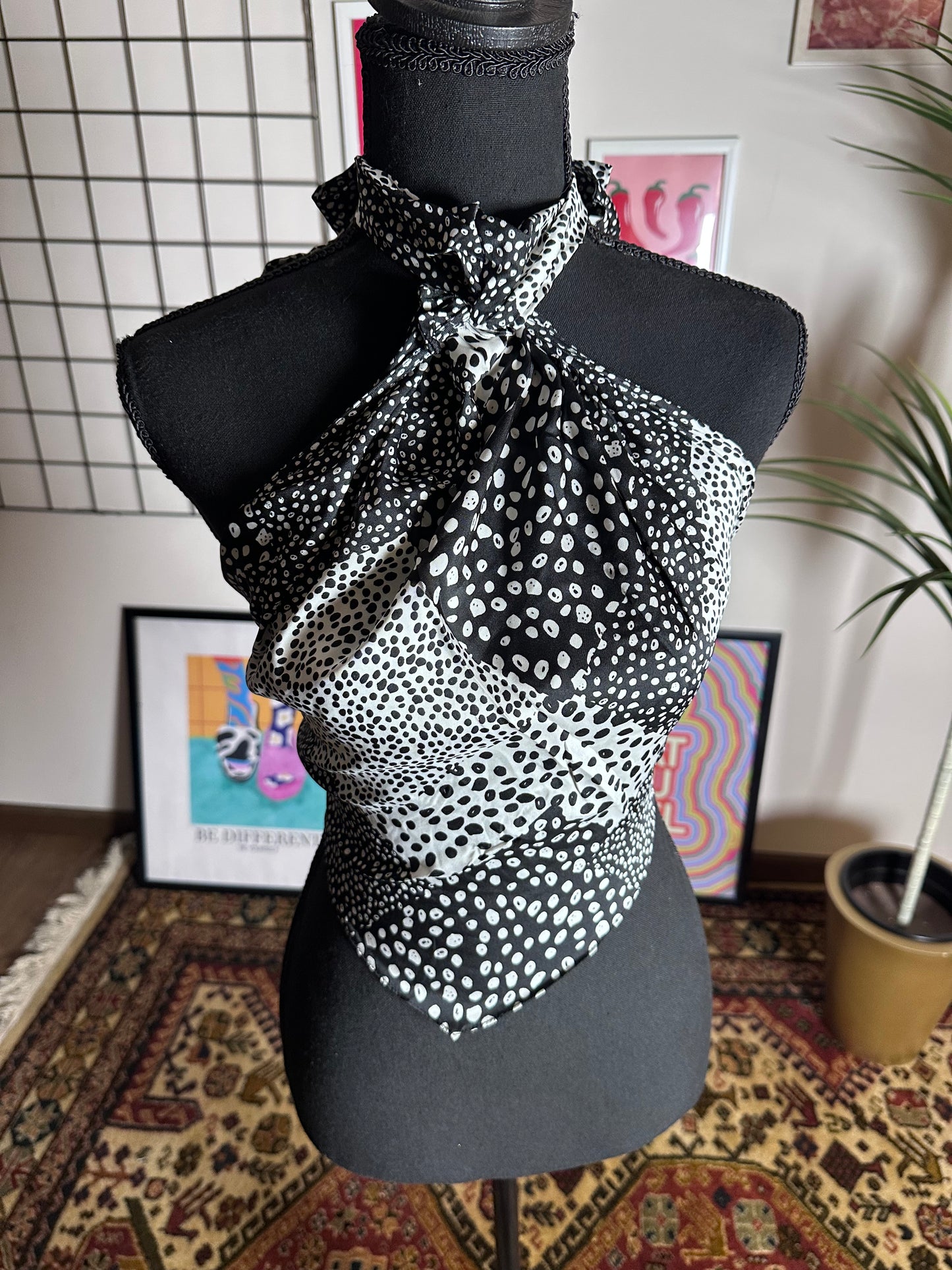 Halter Asymmetrical Polka Dots (Small)