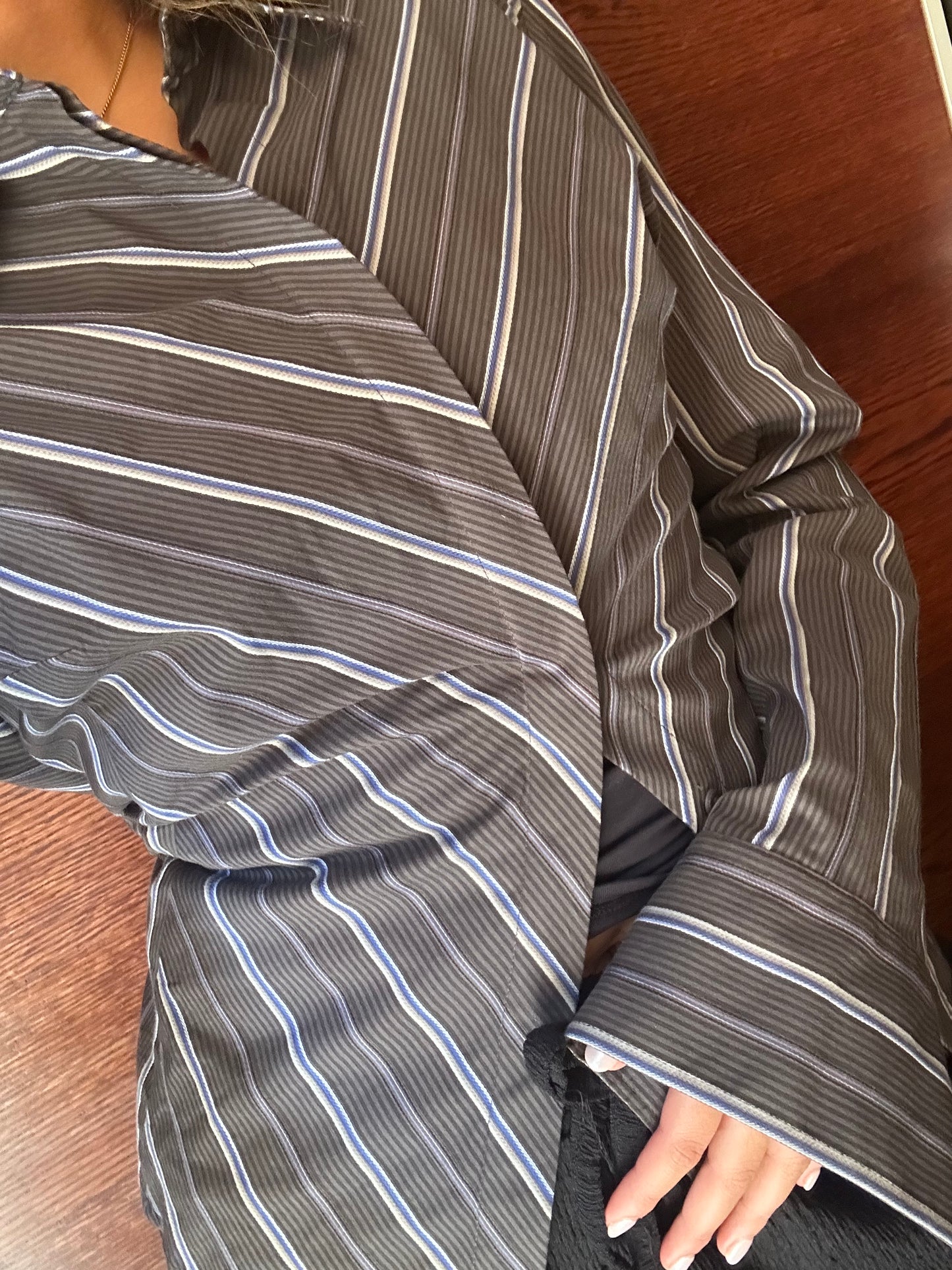 Stripped Chemise with Flare Arms