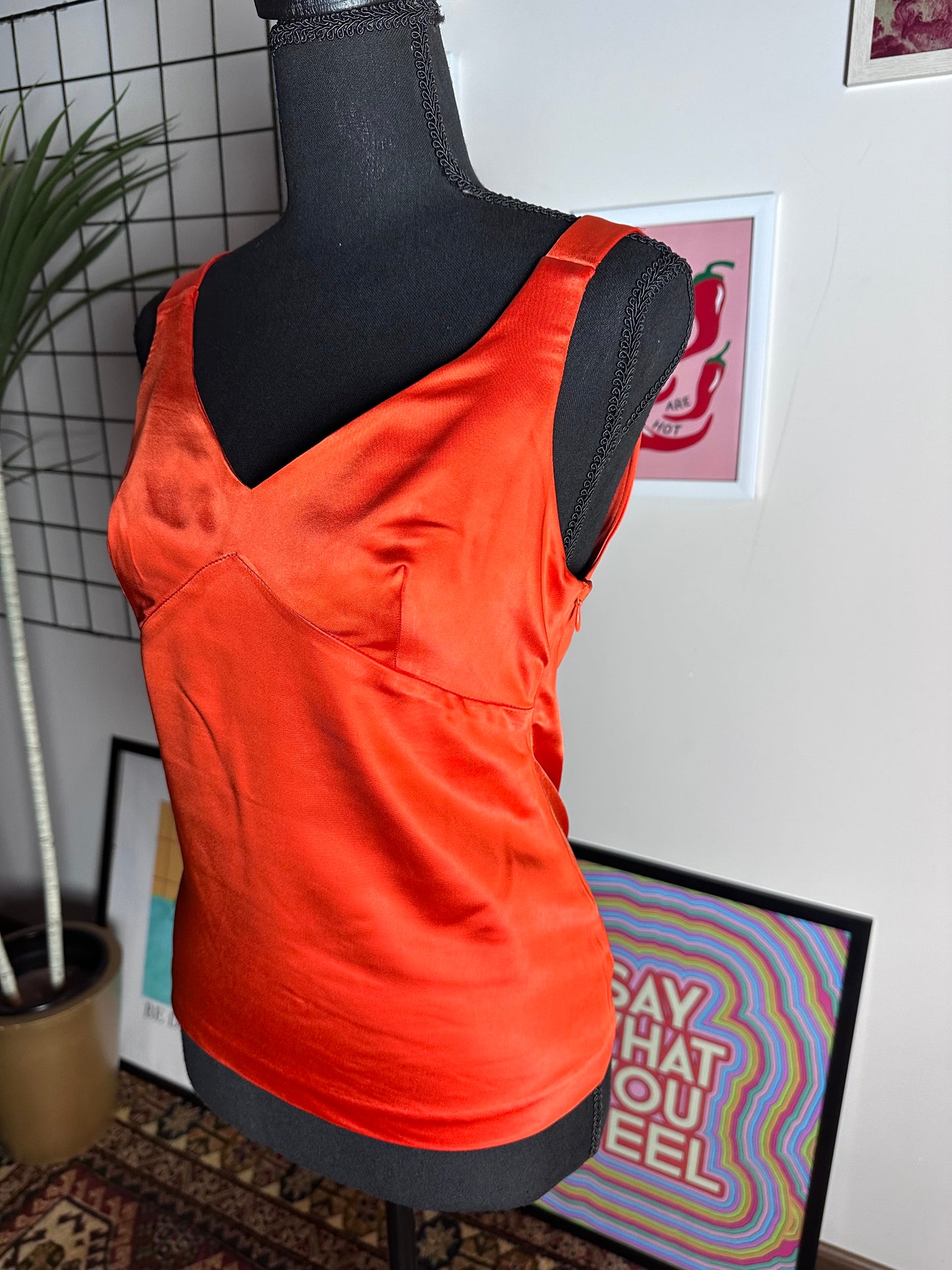 Satin Orange Top (Large)
