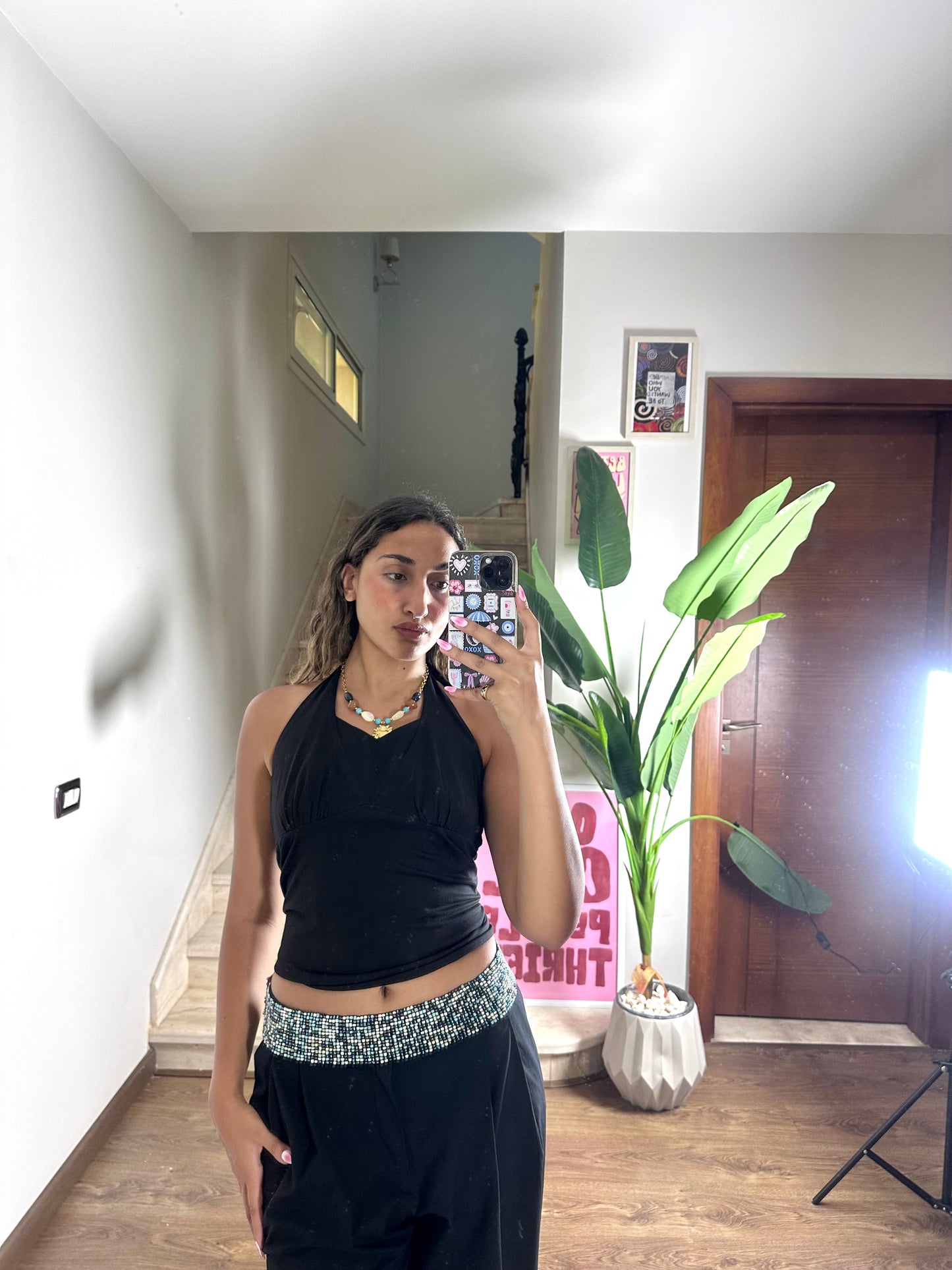 Black Halter Top (Medium)