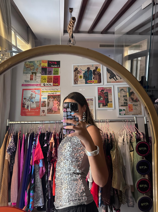 Silver Sequin Top (Large)