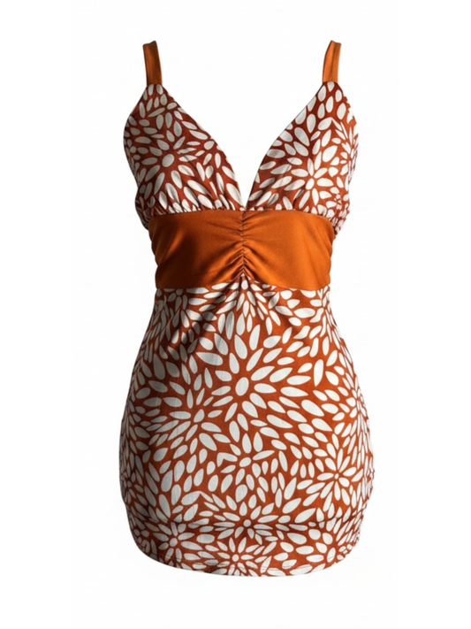 Orange Bloom Rushed Top (X Large)