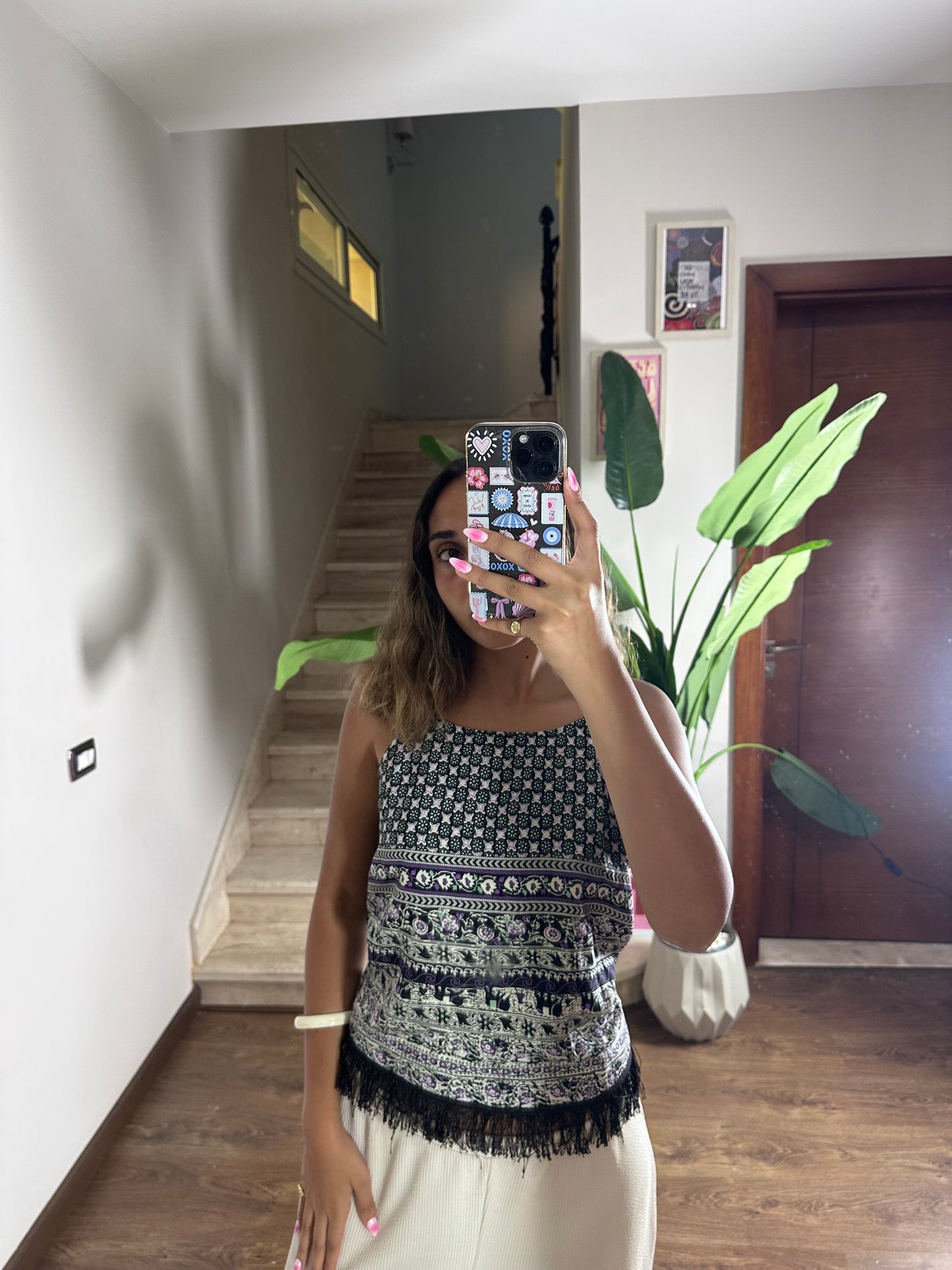Printed Black Top (medium)