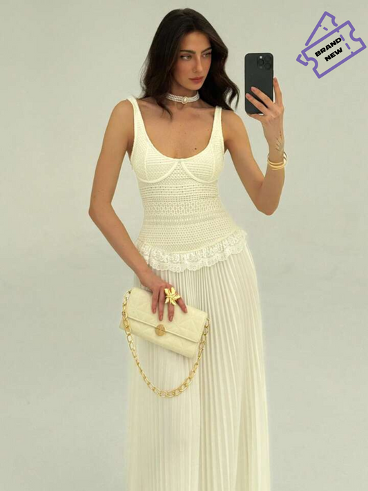 Pleated Lace Dress