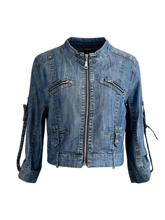 Cropped Zipped Up Denim (Large)