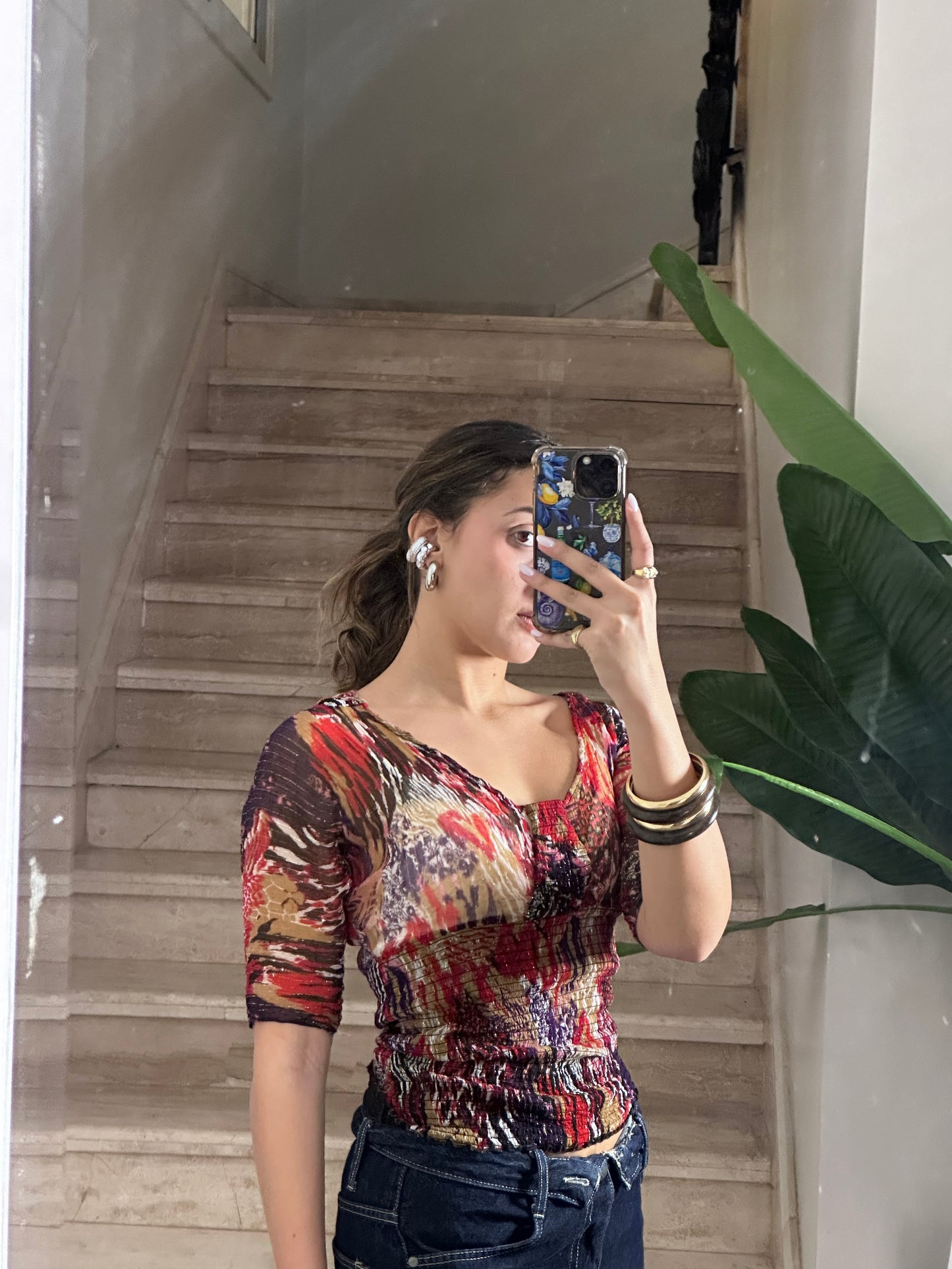 Abstract Rushed Top (Small)