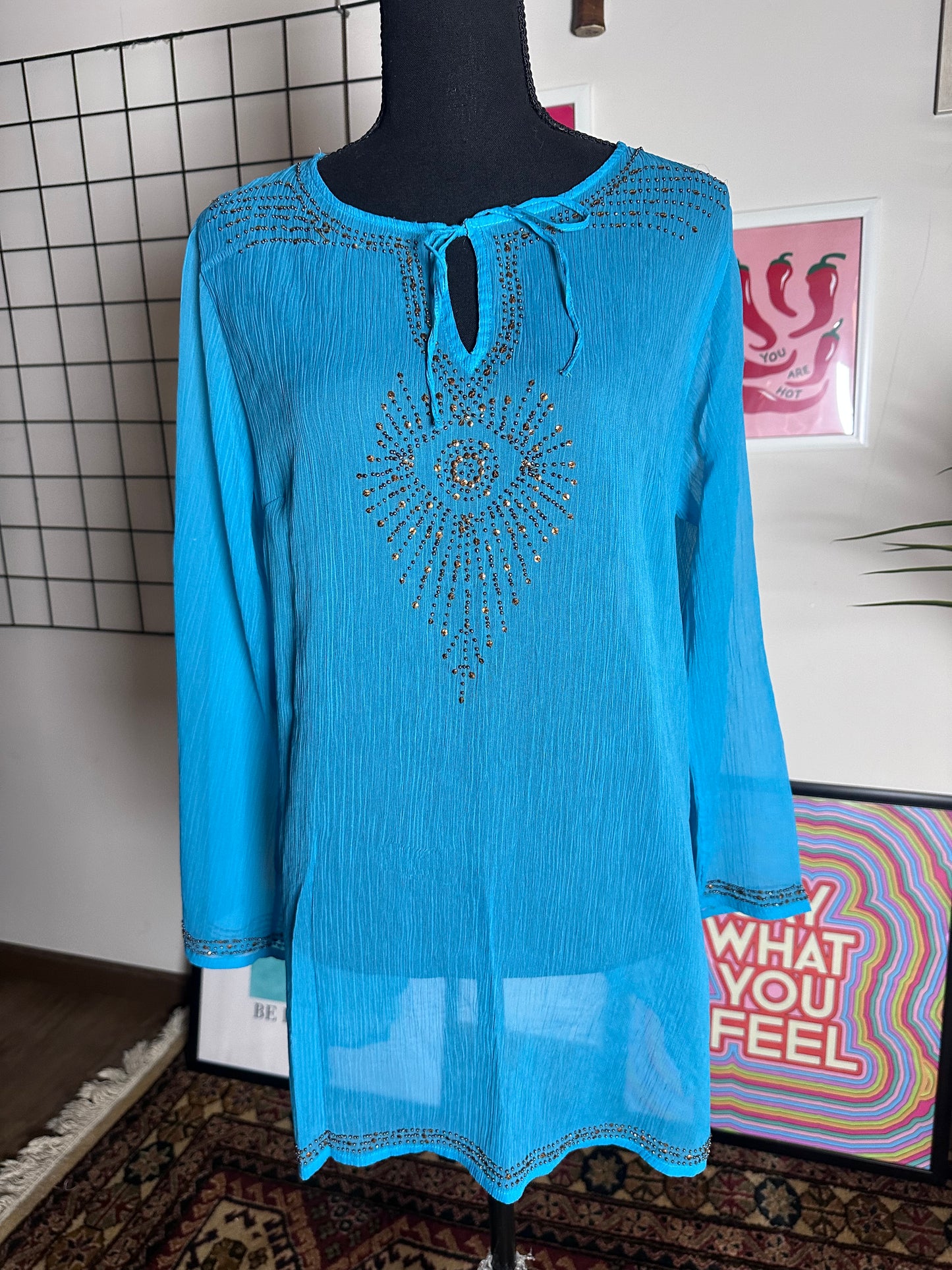 Blue Mesh Cover Up (Large)