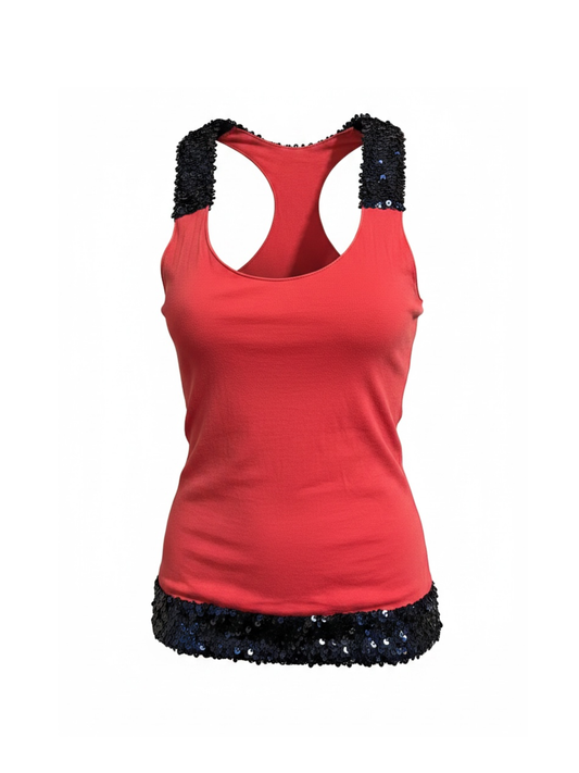 Pink tank with navy sequins (XS)