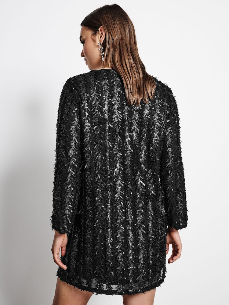 Fringe Sequin Midi Dress (Small)