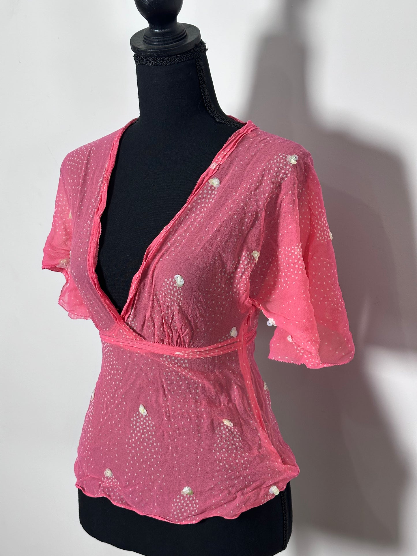 Sheer Wrap Blouse  (Small)