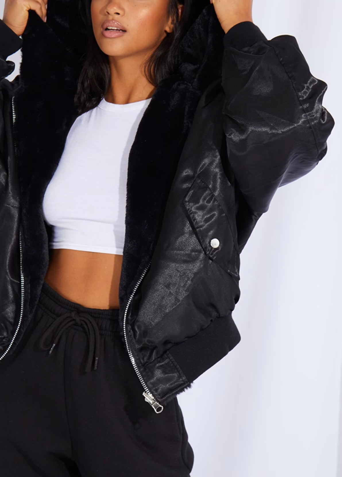 Oversized Reversible Bomber Jacket - Plt