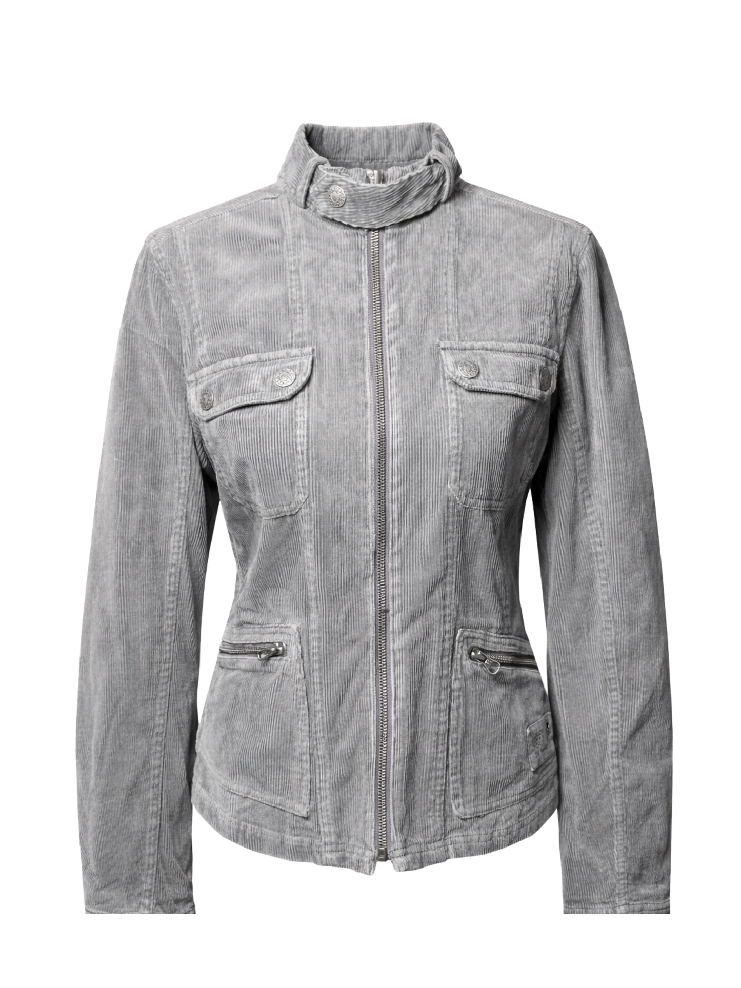 Fitted Zip Up Ribbed Jacket (Medium)