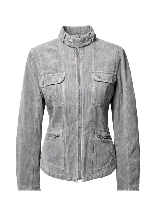 Fitted Zip Up Ribbed Jacket (Medium)