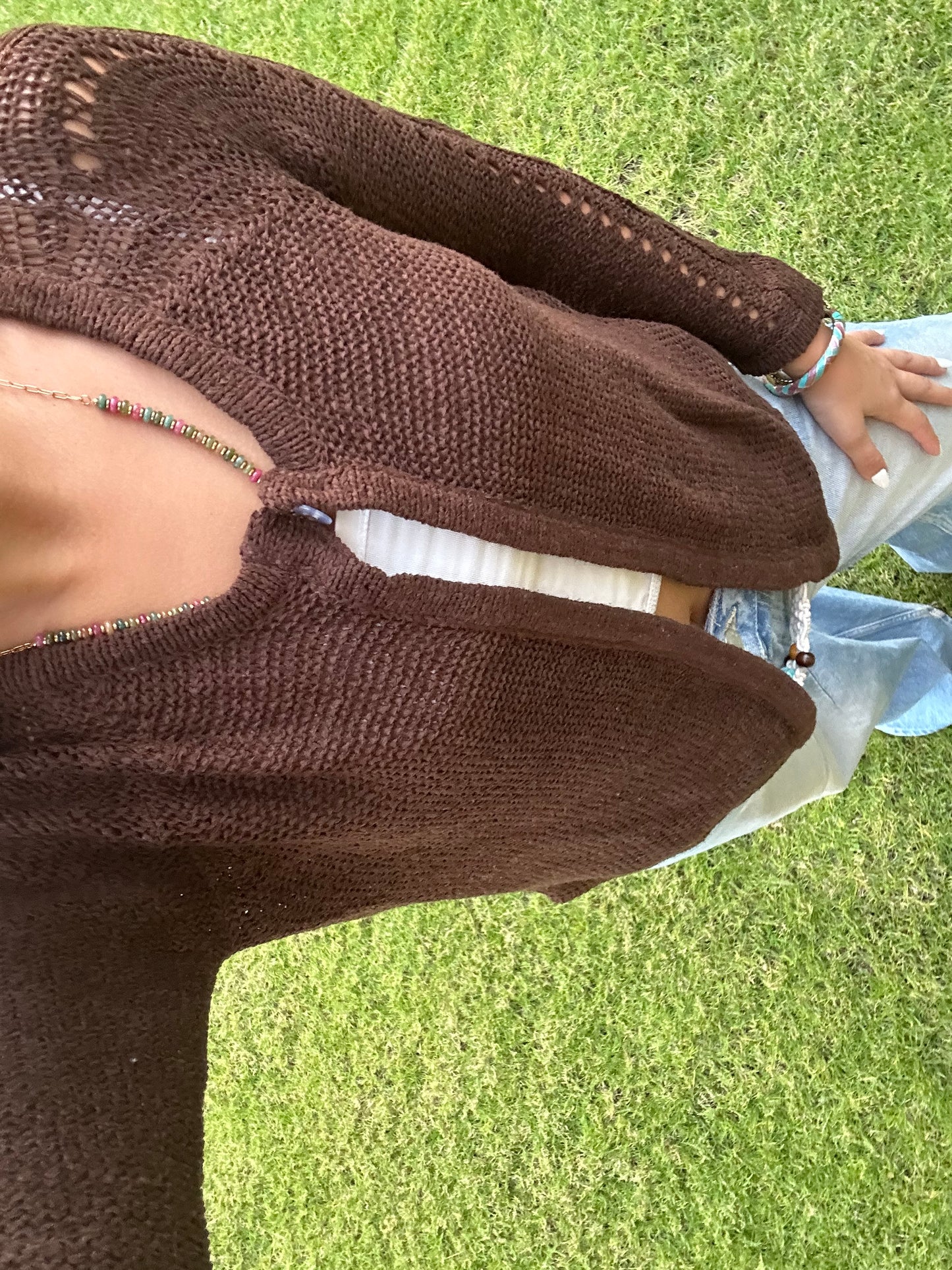 Brown Knitted Cardigan