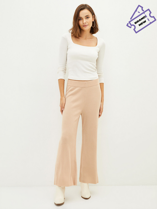 Wide Ribbed Pants - Stradivarius