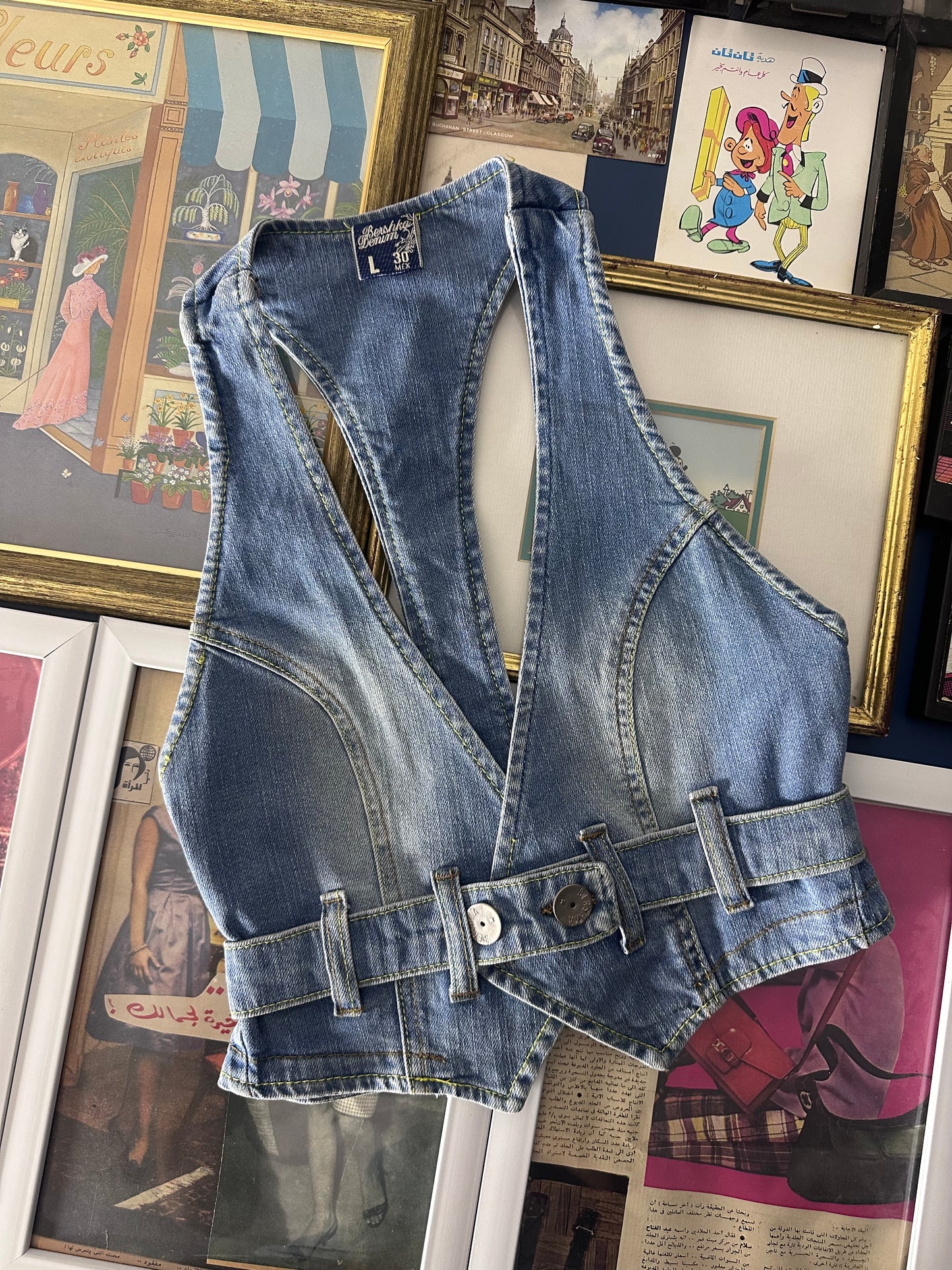 Denim Belted Vest (Medium)