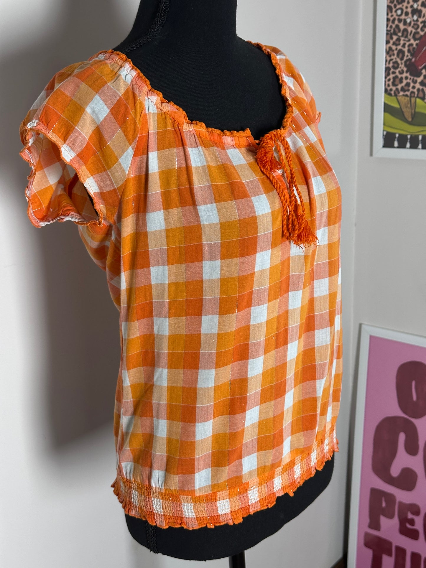 Orange Checkered Shirt (Large)