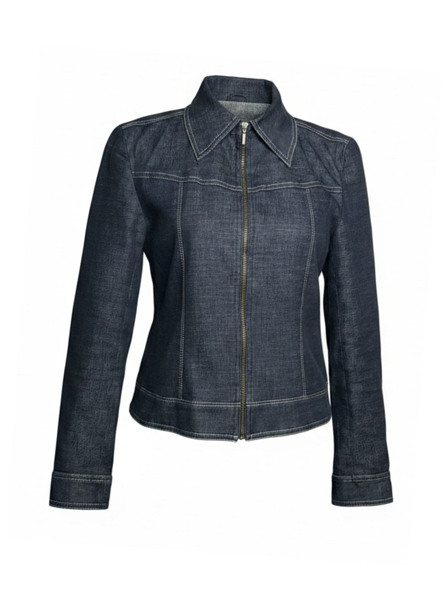 Dark Wash Zip Up Denim (Medium)