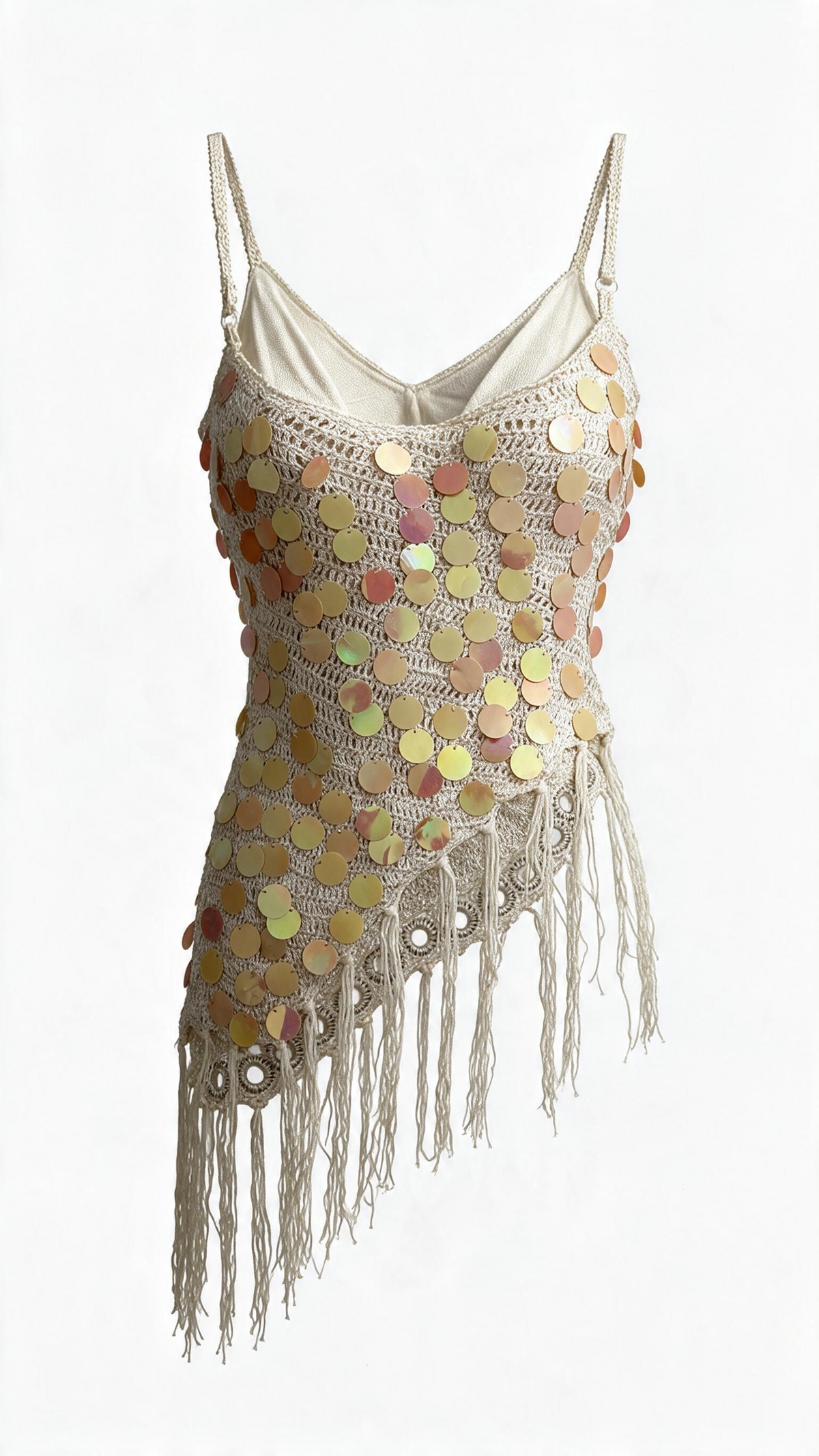 Crochet Sequined Padded Top (Medium)