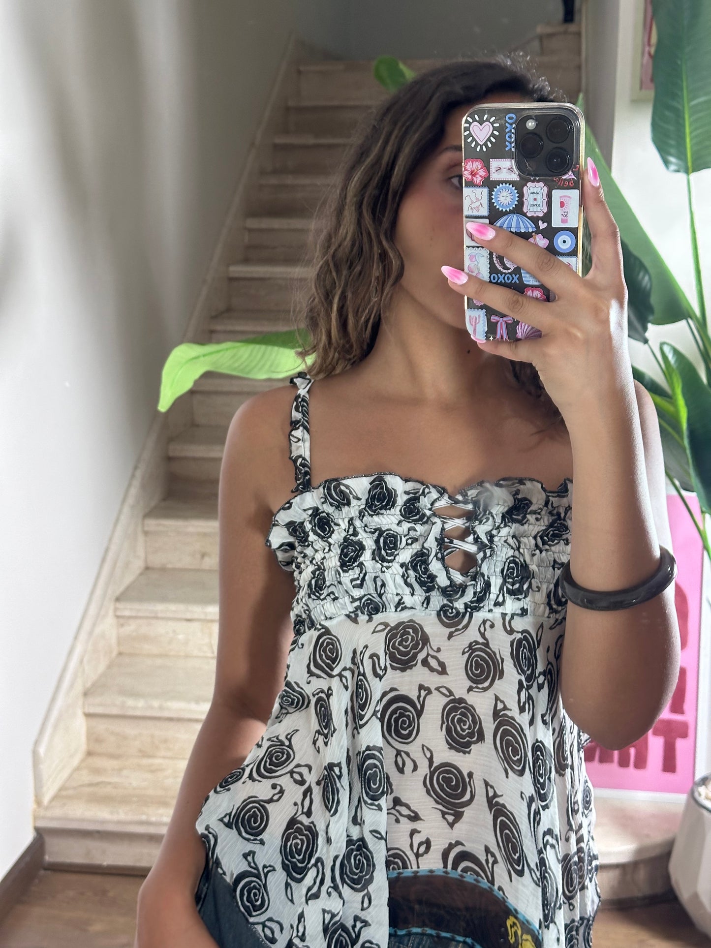 Rose Print Top (Medium)