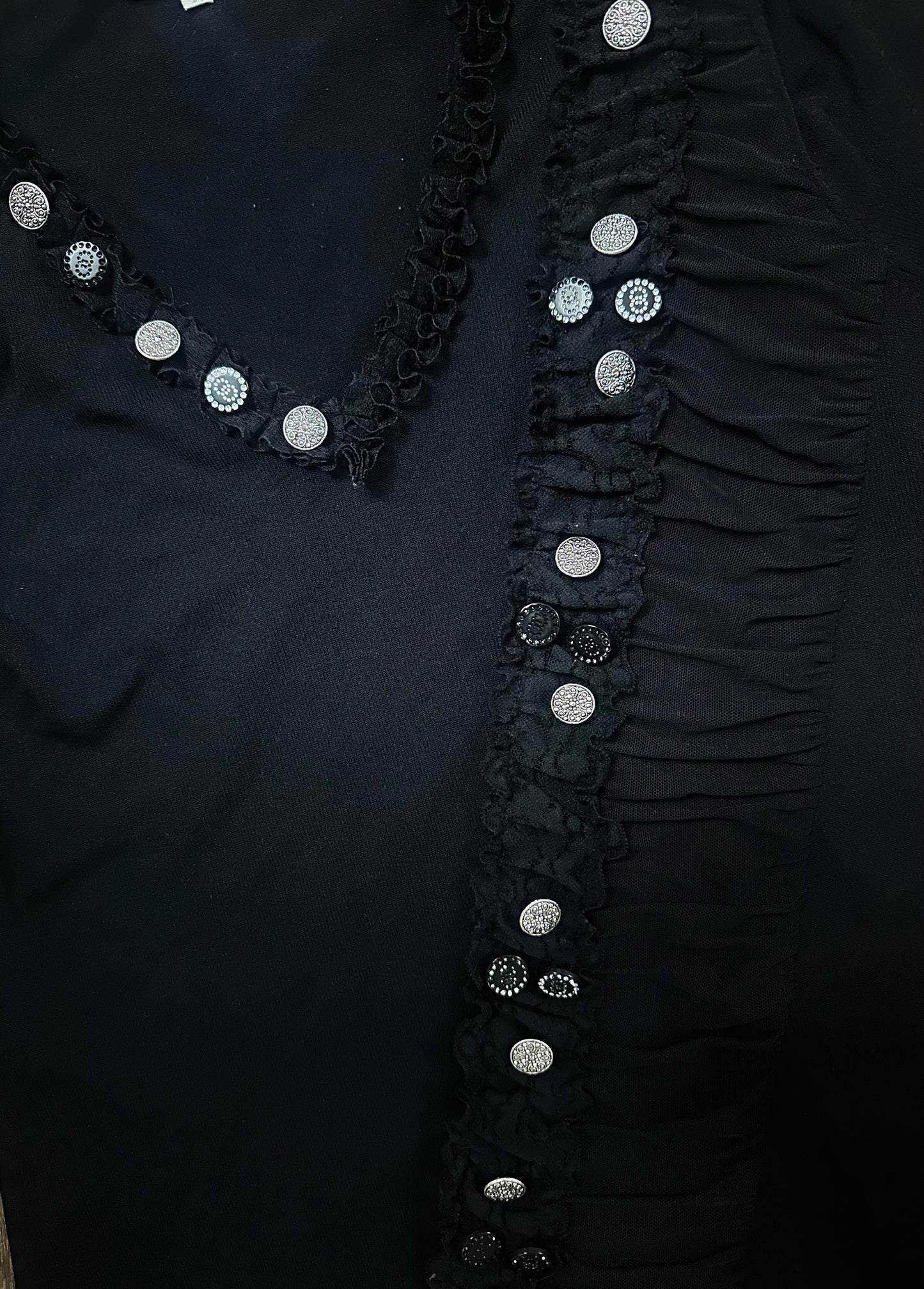 Ruffled Button Top