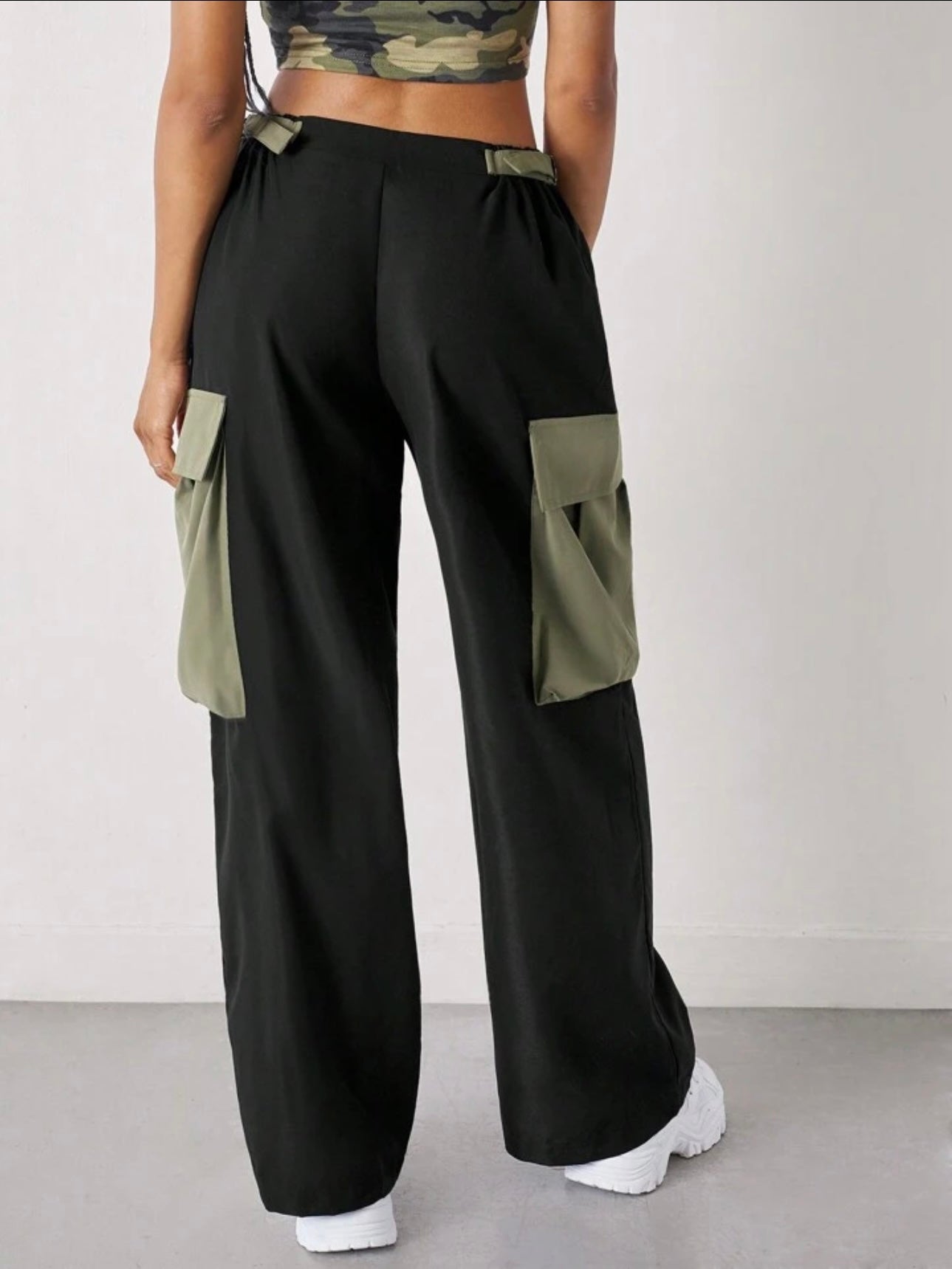 Color Block Cargo Pants - Shein