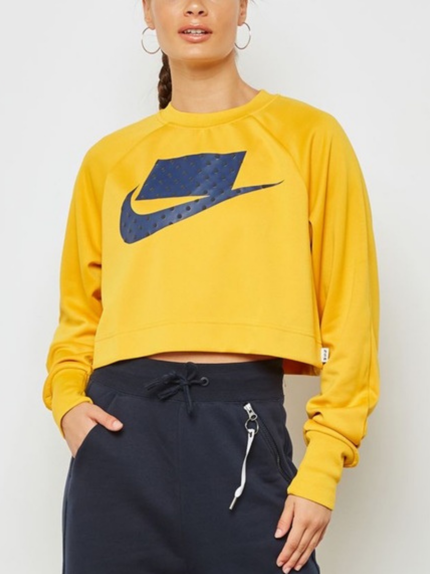 Mustard Cropped Jumper - Nike