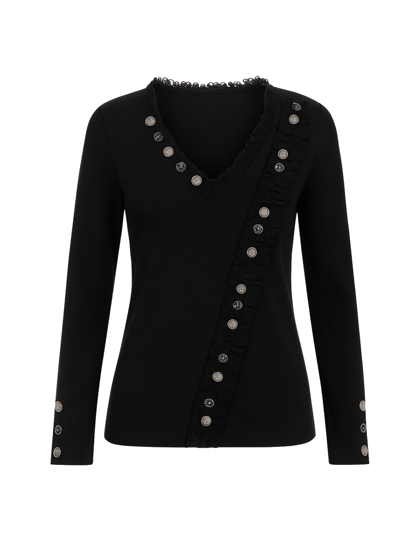 Ruffled Button Top