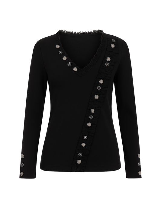 Ruffled Button Top