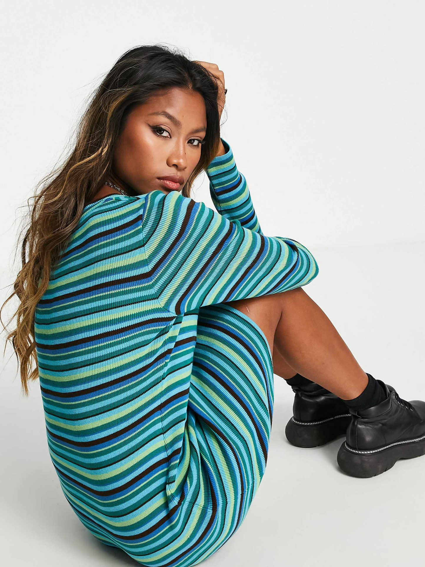 Multi Stripe Mini Dress - Asos