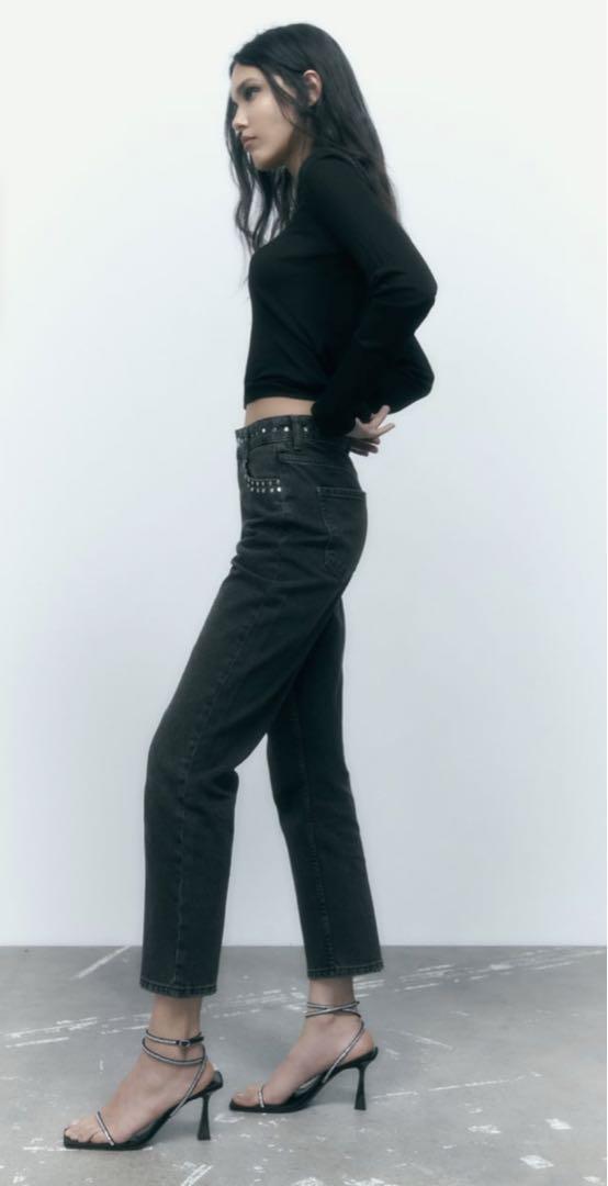 Rhinestone Black Jeans - Zara